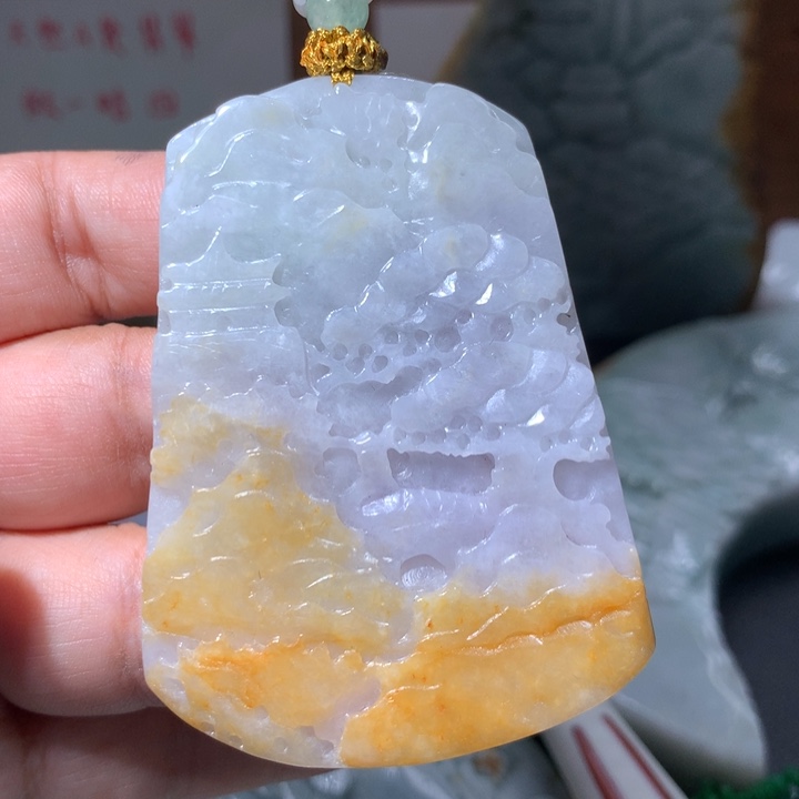 翡翠未镶嵌颈饰保真天然A货翡翠