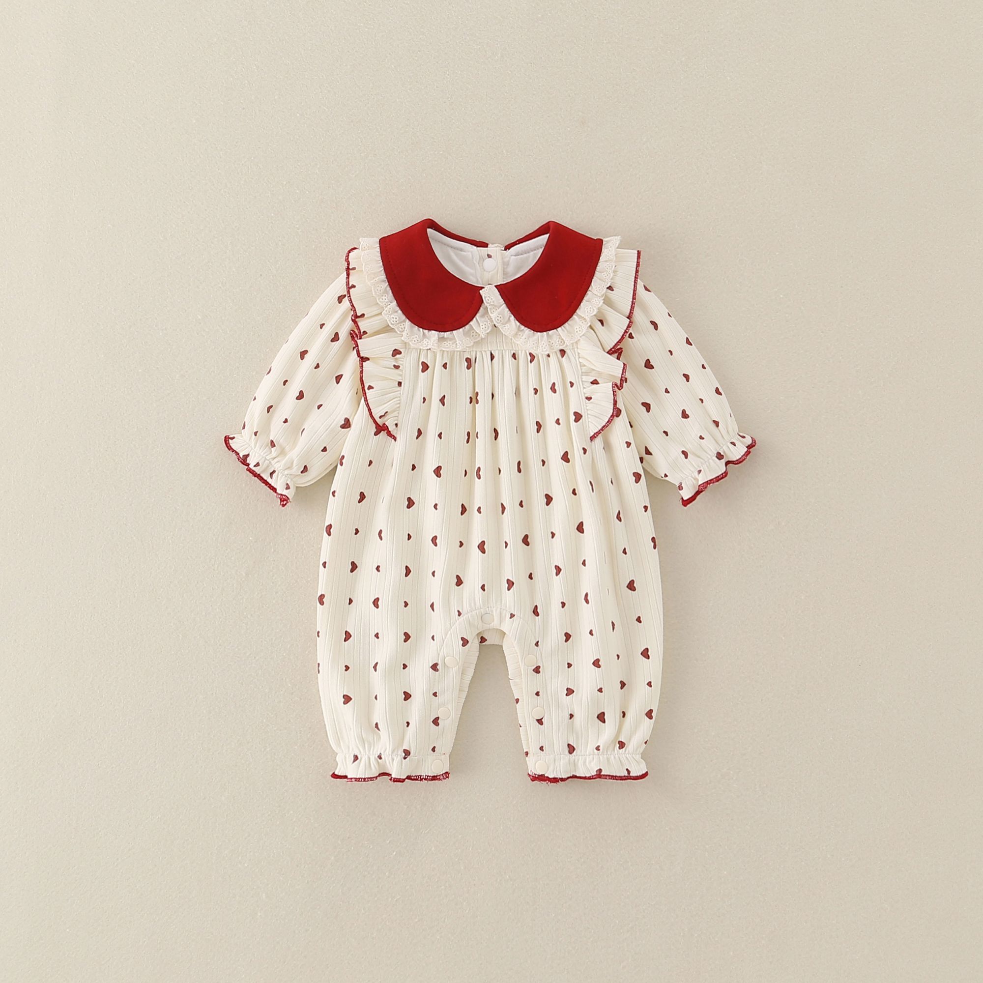 女宝宝秋装包屁衣洋气新生儿百天满月婴儿衣服公主秋冬连体衣冬装