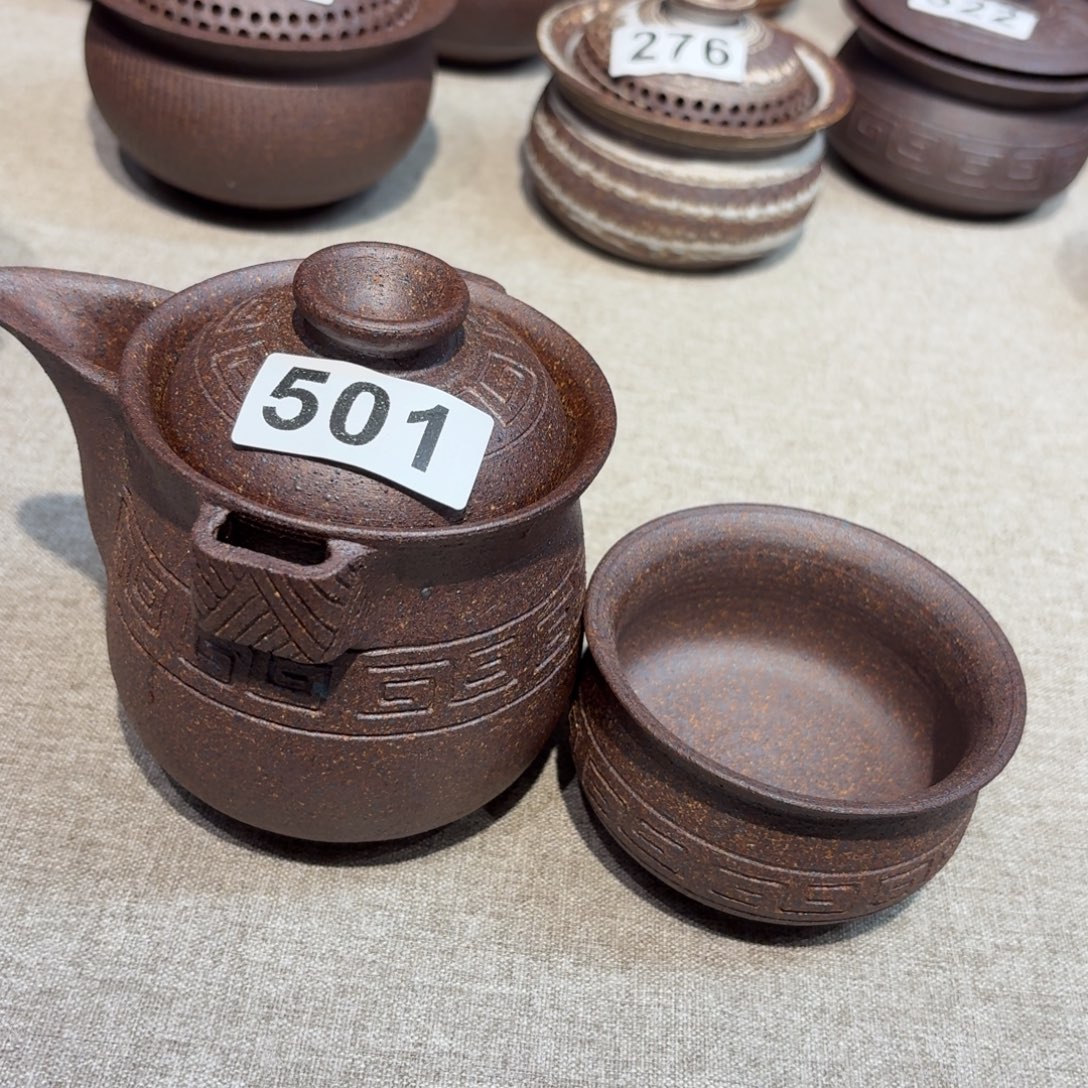 虎***3粗瓷茶具素胎无釉