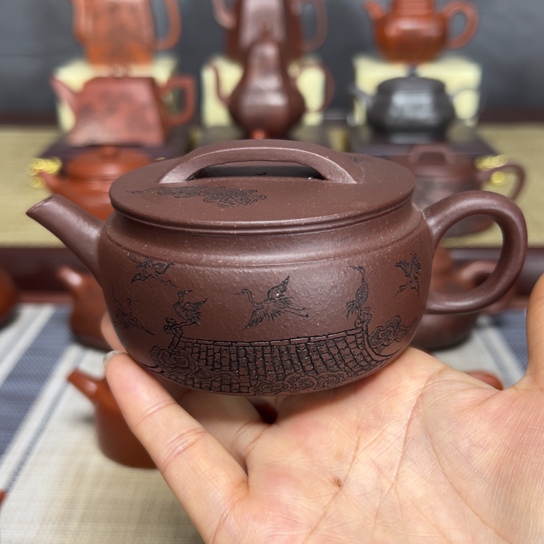 茶壶紫砂汉瓦160cc半手工