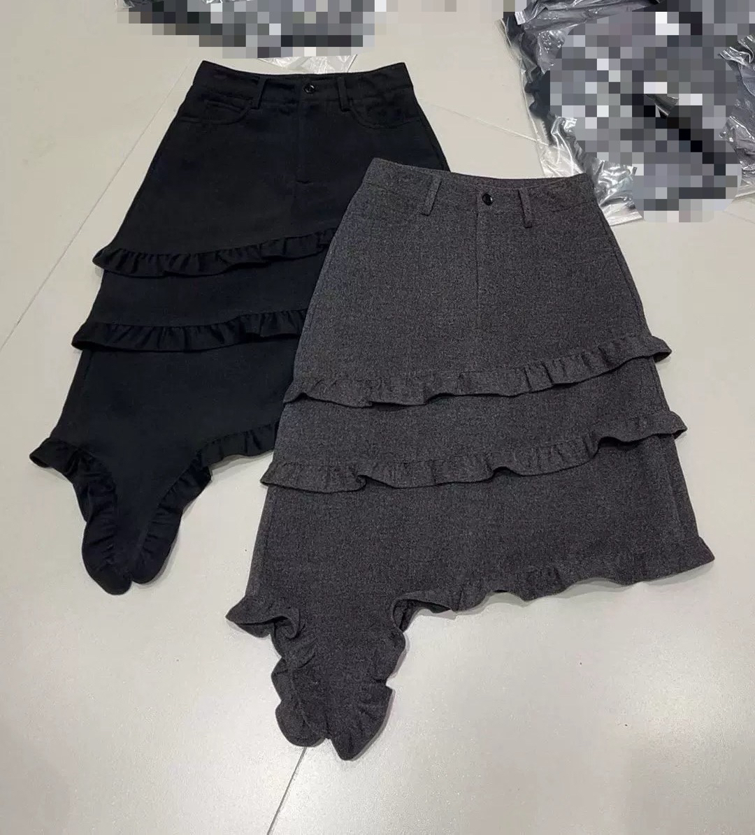 （后腰松紧）秋冬新款时尚气质小众不规则设计高腰显瘦A字半身裙