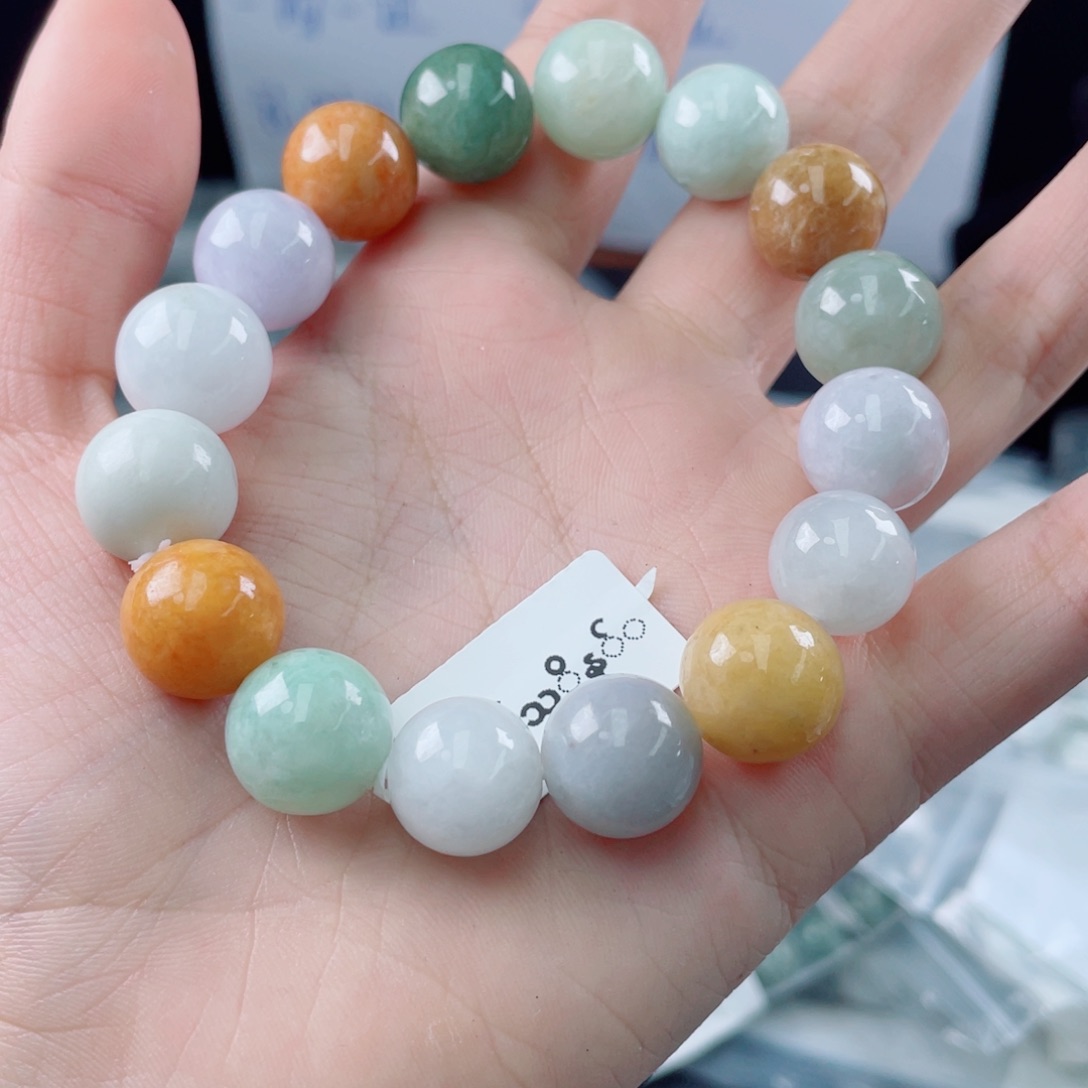 未镶嵌定制翡翠珠串13.5