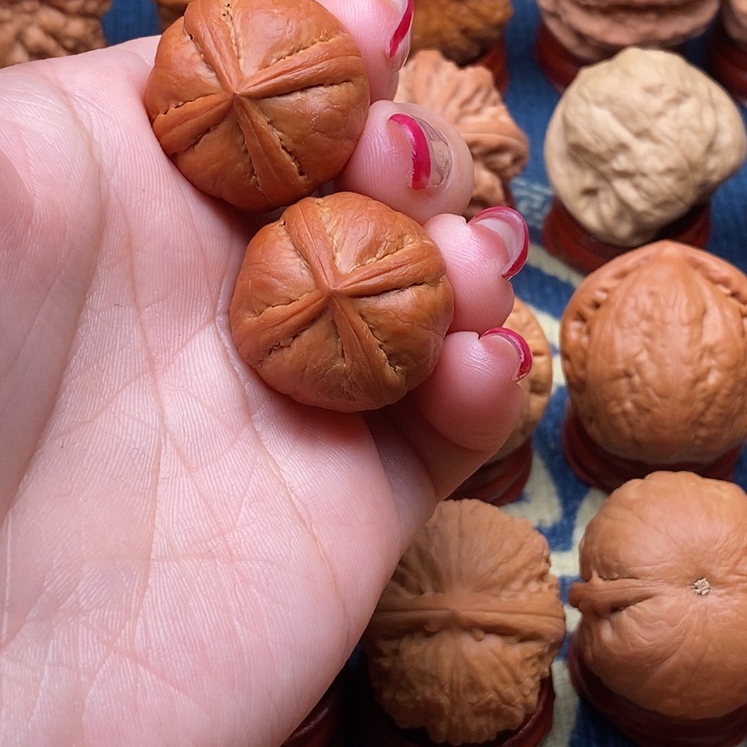 把件文玩核桃朵*爸精品四棱