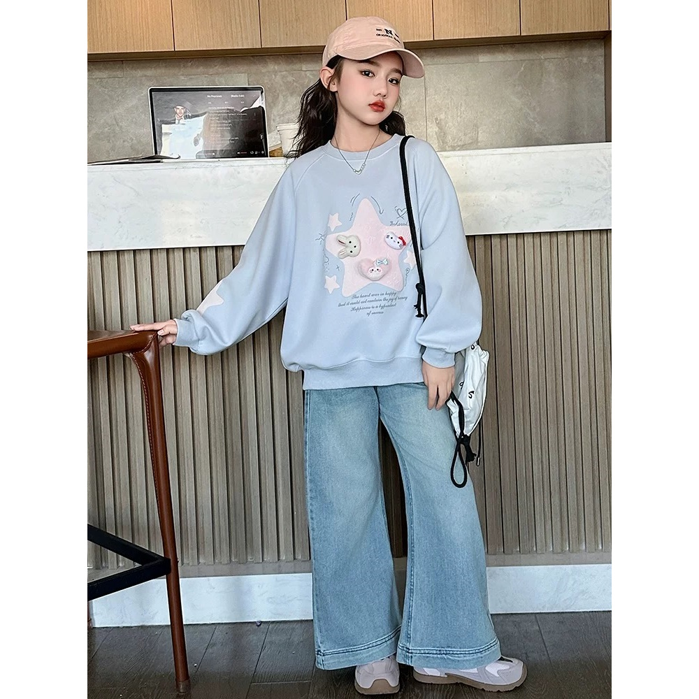 【现货】2025春韩版五角星立体玩偶圆领卫衣 D163 163 R Q