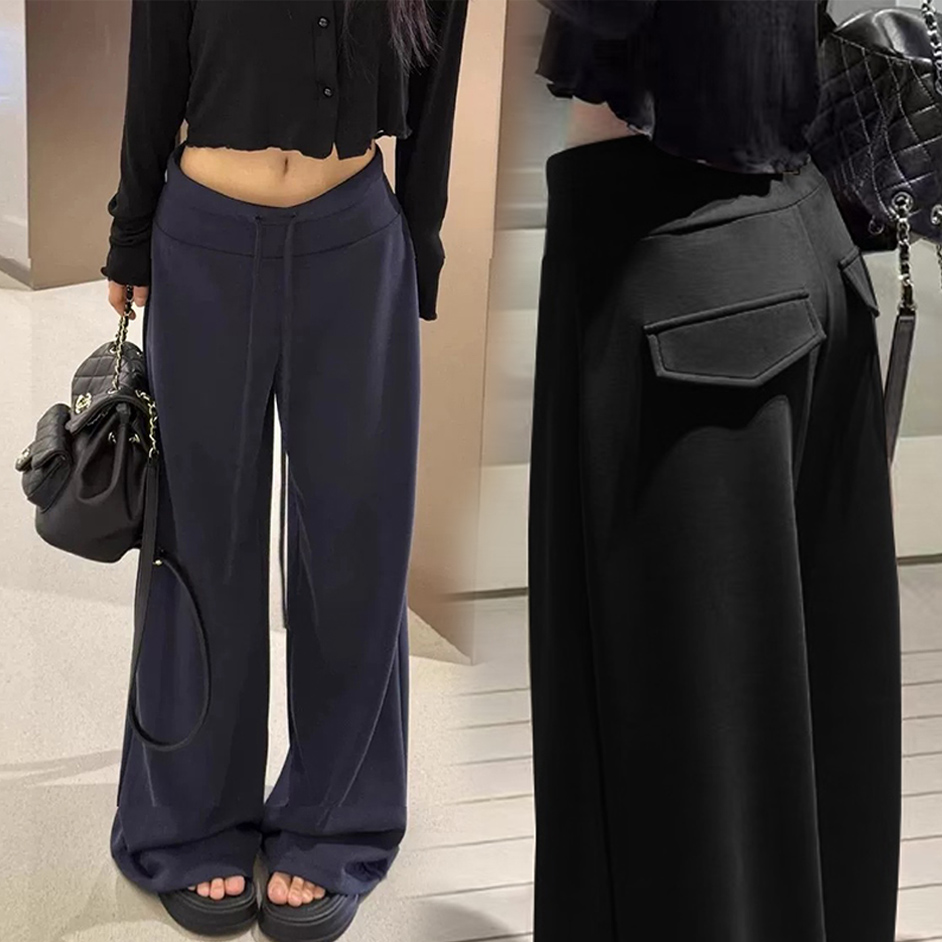 孕妇裤子秋季赫本风雅赛尔面膜微喇叭阔腿裤春秋外穿垂感托腹长裤