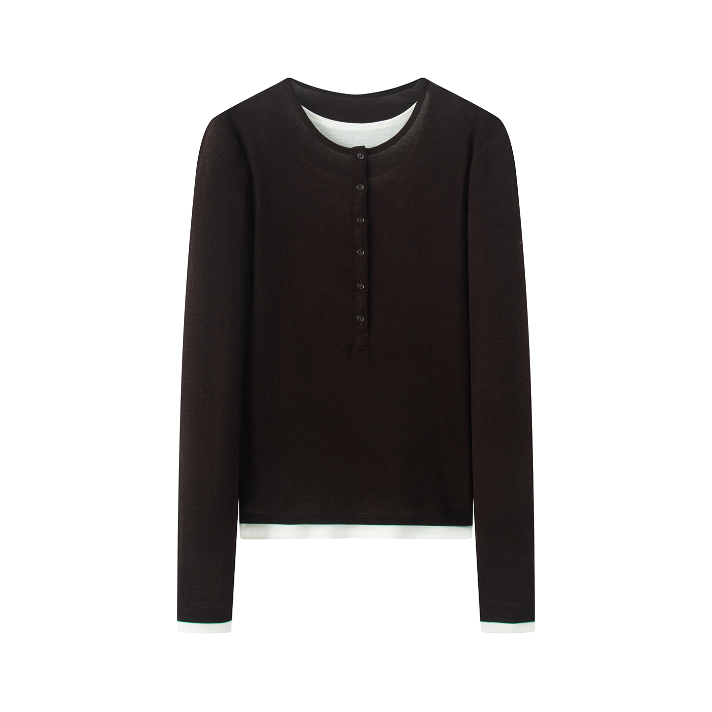 艾家商场同款时尚适中针织衫假两件圆领针织衫百搭休闲圆领1155