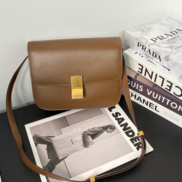 95新 Celine/思琳 金棕box单肩斜挎包bb
