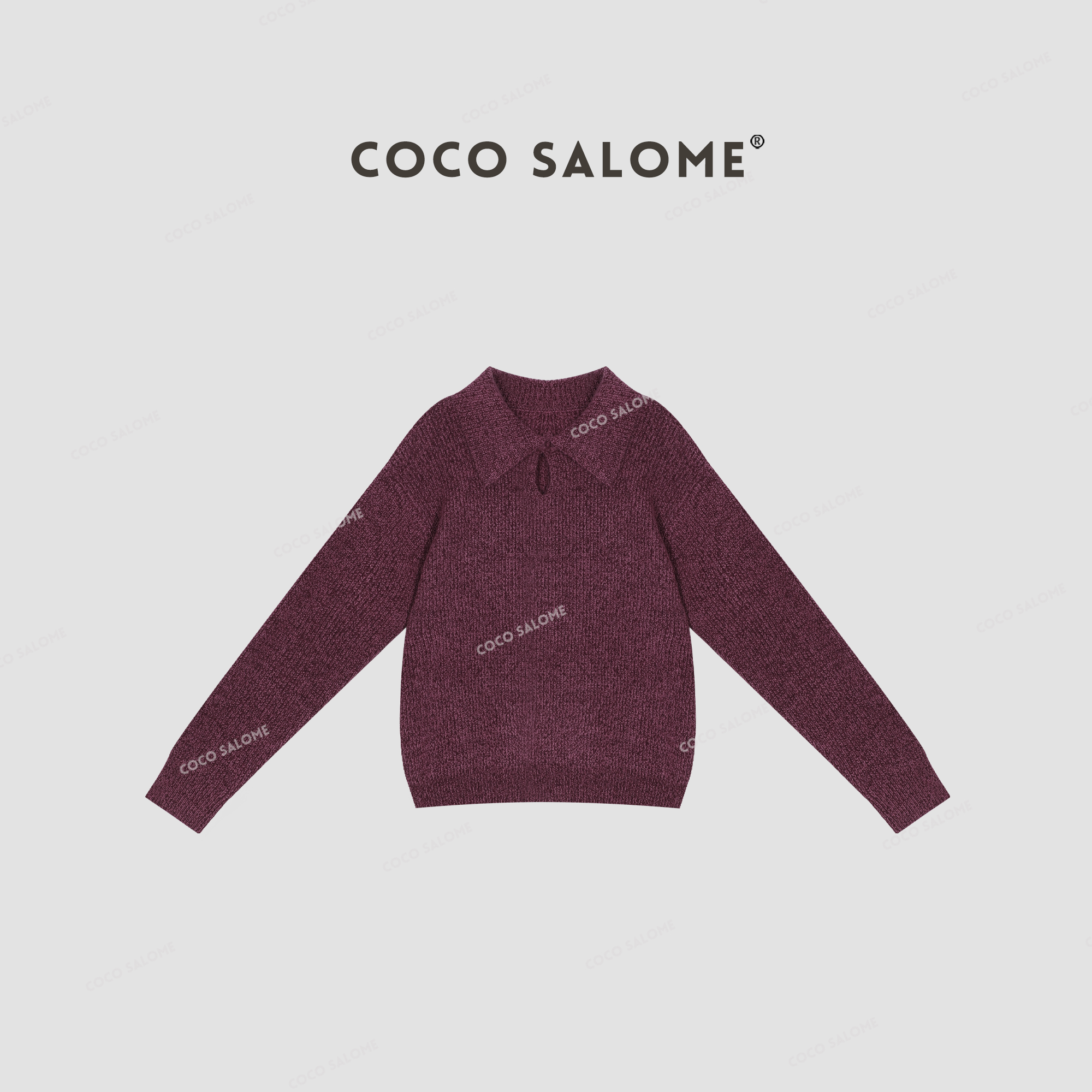 COCO SLAOME⒃【梅子酱】460g绵羊毛兔毛花纱针织毛衣0928