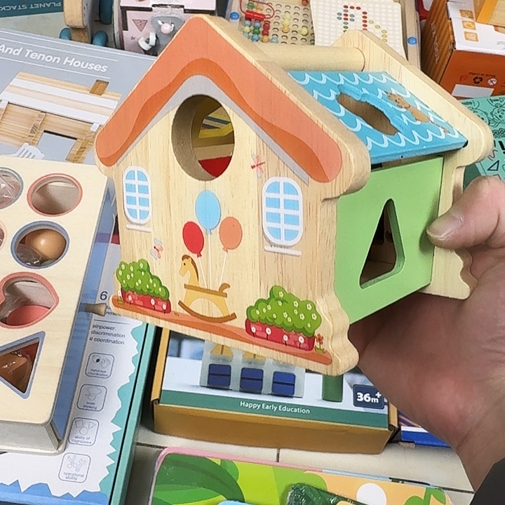 塑料环形积木小屋实木