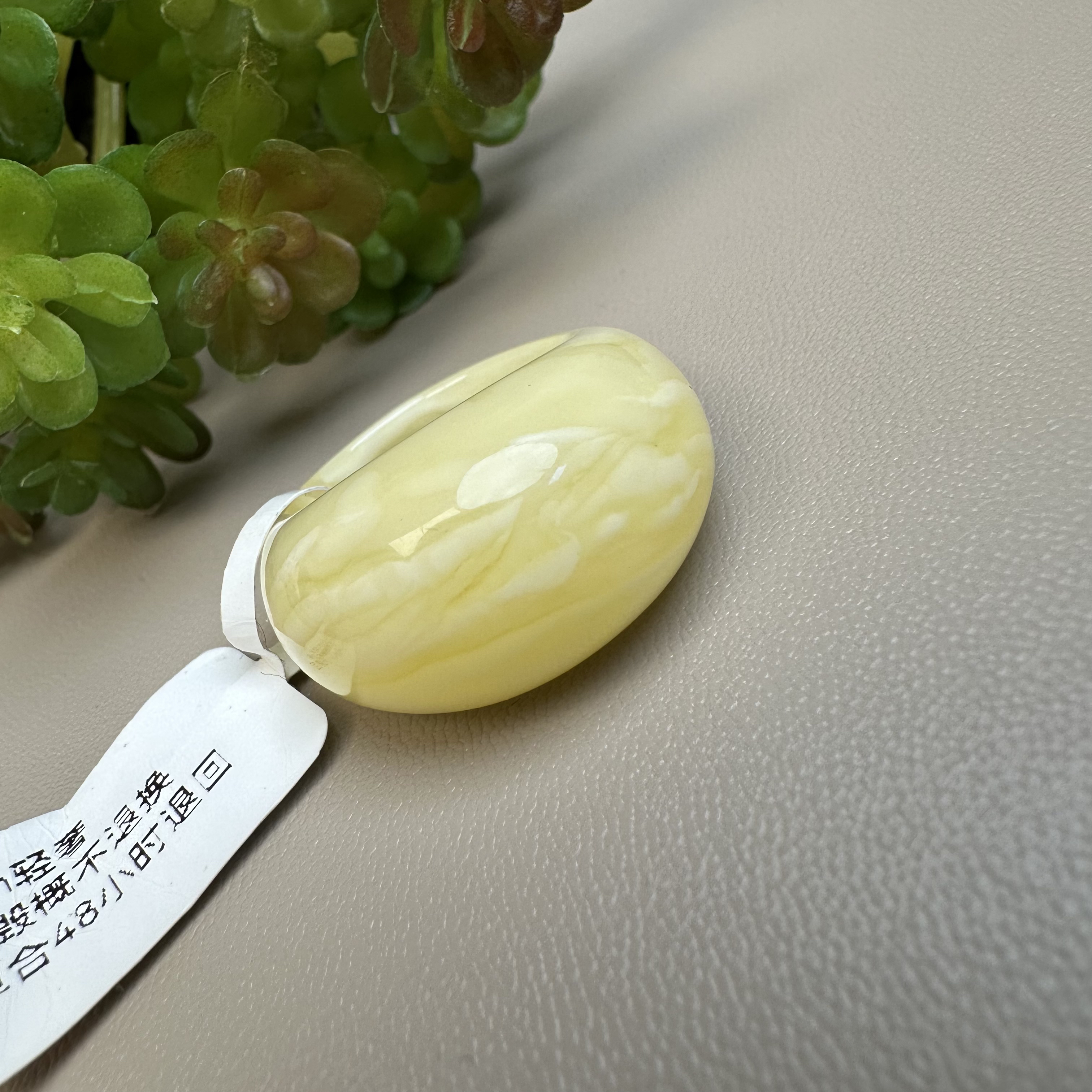 16.5圈口白蜜虎皮妖花蜜蜡面包戒圈珠宝馒头戒指鸡油黄浓蜡蜜蜡