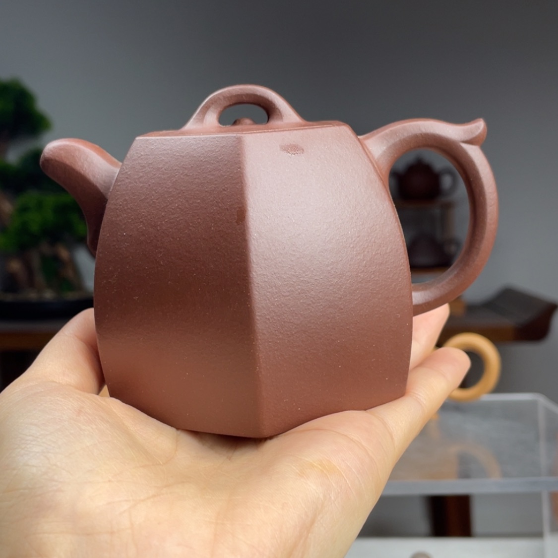 【闪购商品】紫砂茶壶木*底槽青铜驼容量240cc