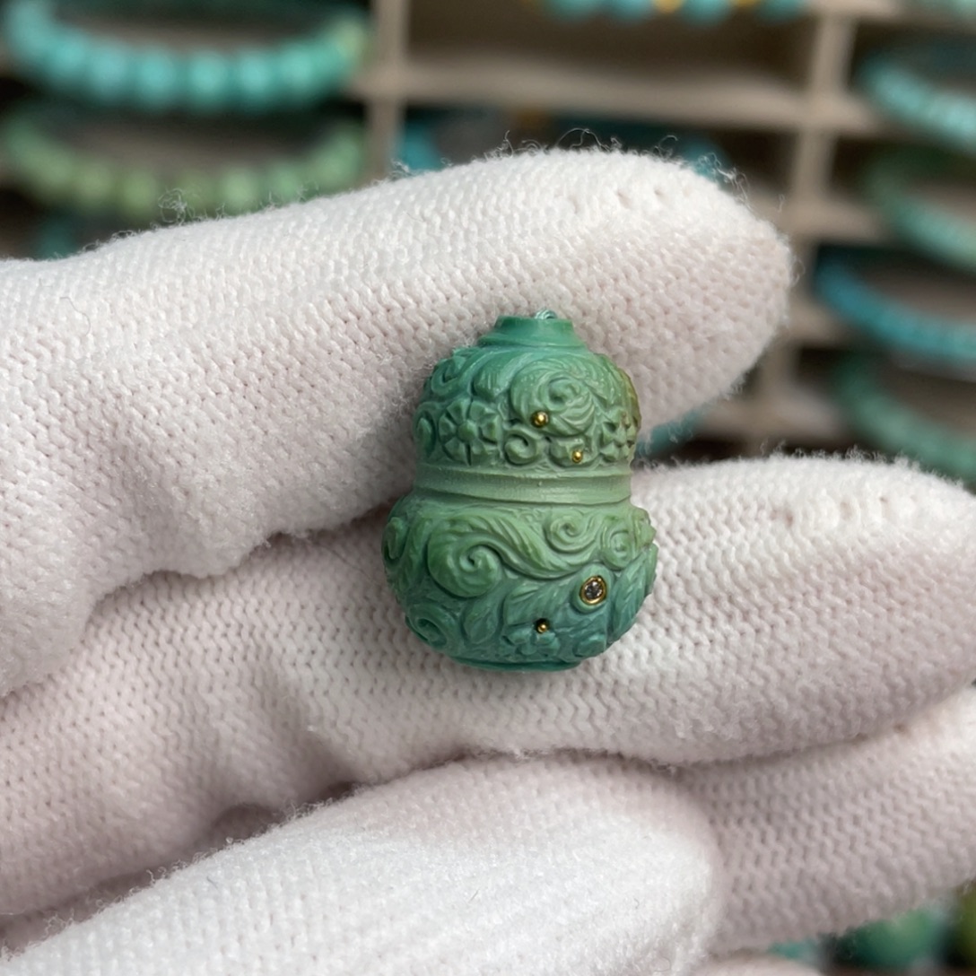 绿松石未镶嵌缠枝葫芦7