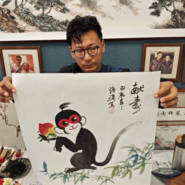 国画贾海瑞老师现场定制