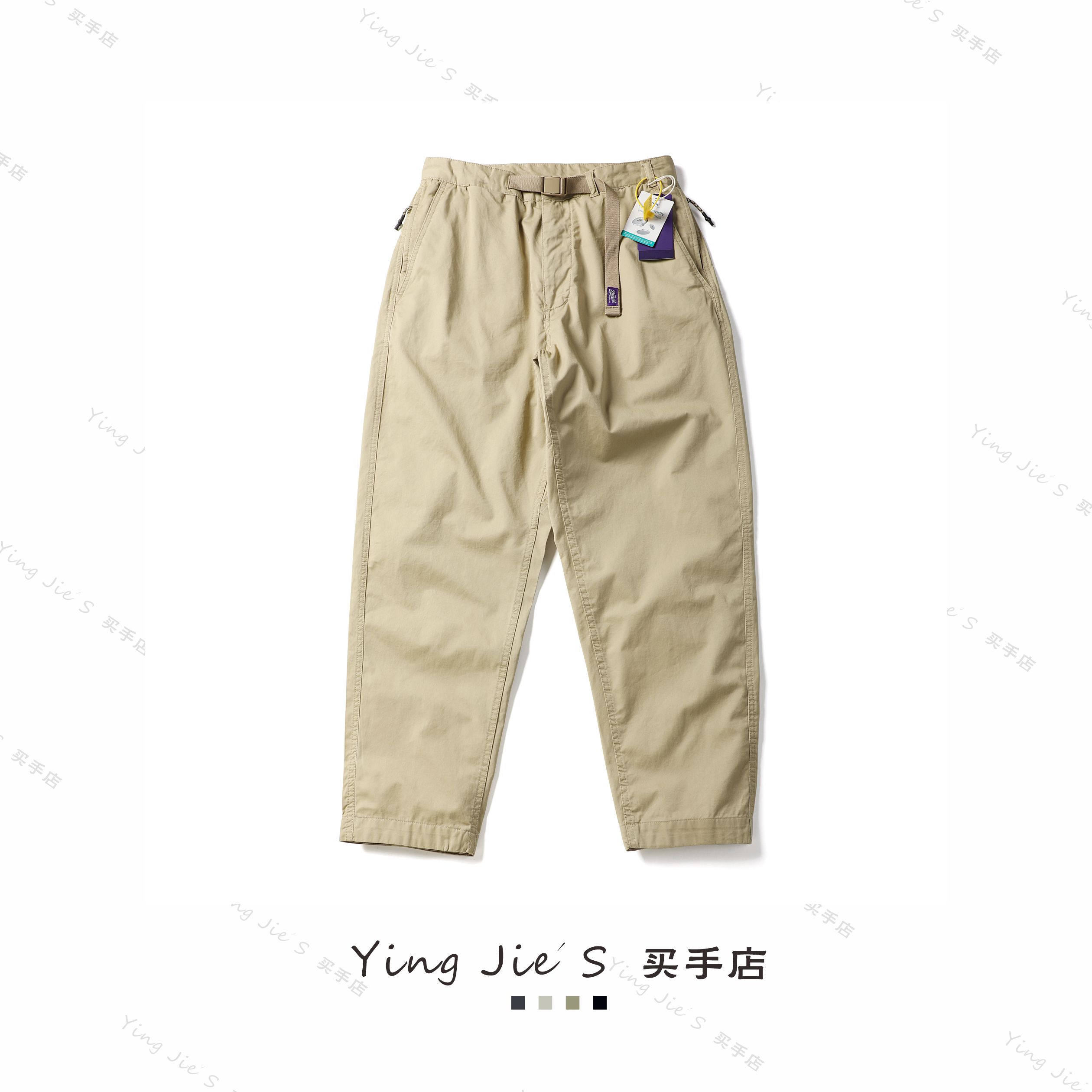 Ying Jie /紫标230g机能腰带 全棉精纺细斜纹面料工装休闲裤25093