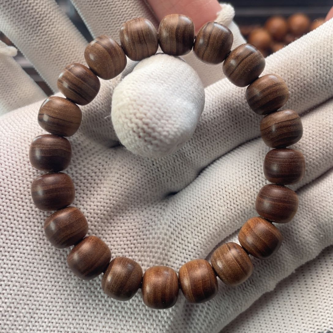 檀香木手串/手链白**水焦糖9*10虎皮