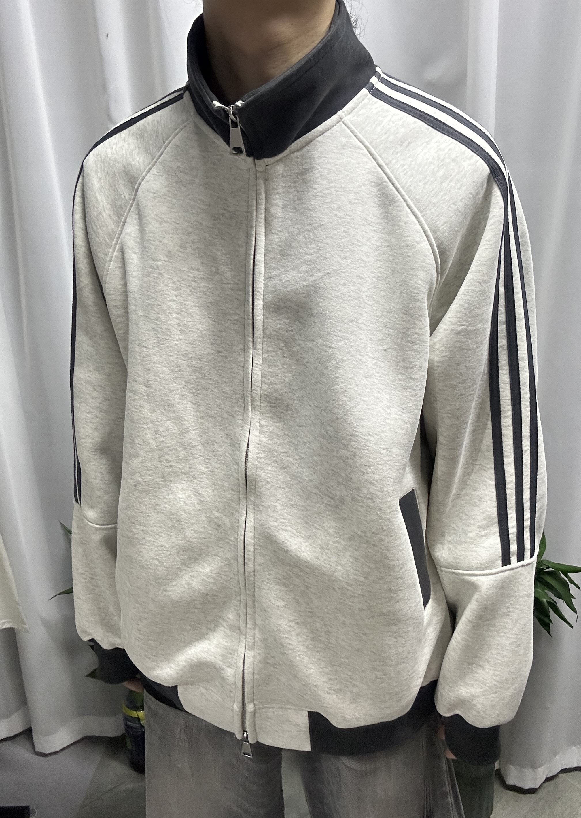 没有名字立领开衫加厚款秋冬条纹卫衣上衣秋季加绒冬季宽松运动