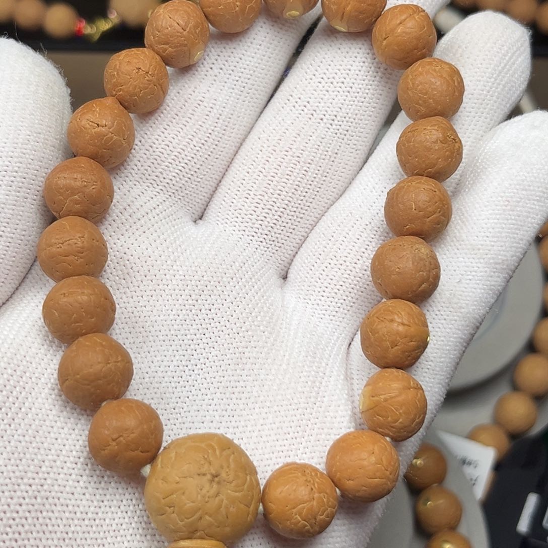 凤眼菩提手串菩提尺寸11.7-12铜柱镶嵌