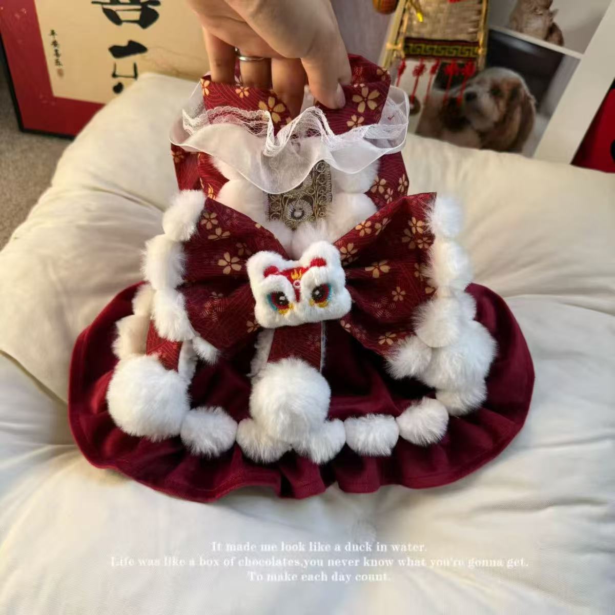 宠物狗狗猫咪衣服秋冬款加厚保暖唐装中国风棉衣泰迪比熊公狗衣服