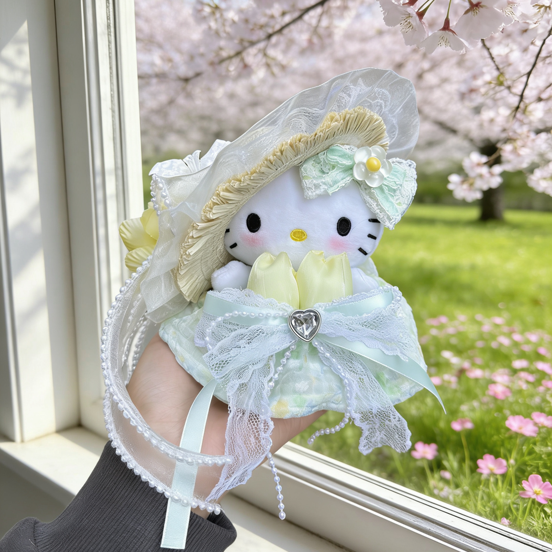【送礼袋】浅草铃兰草帽正版三丽鸥hellokitty情人节礼物毛绒挂件
