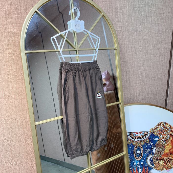AU291    宝宝咖色韩国棉九分裤子    夏款
