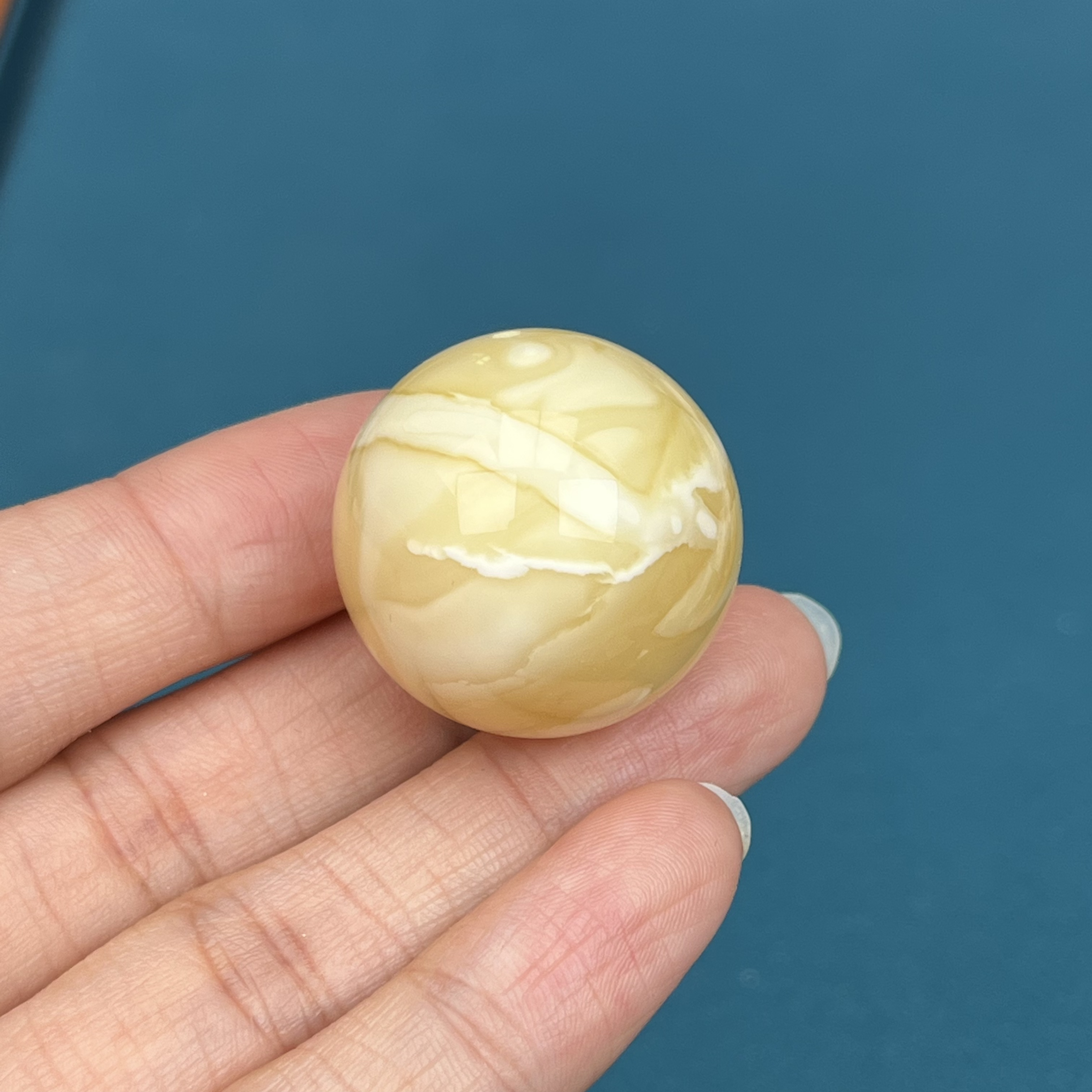 Y7275天然原矿蜜蜡圆珠25.4mm抖音基地质检发货