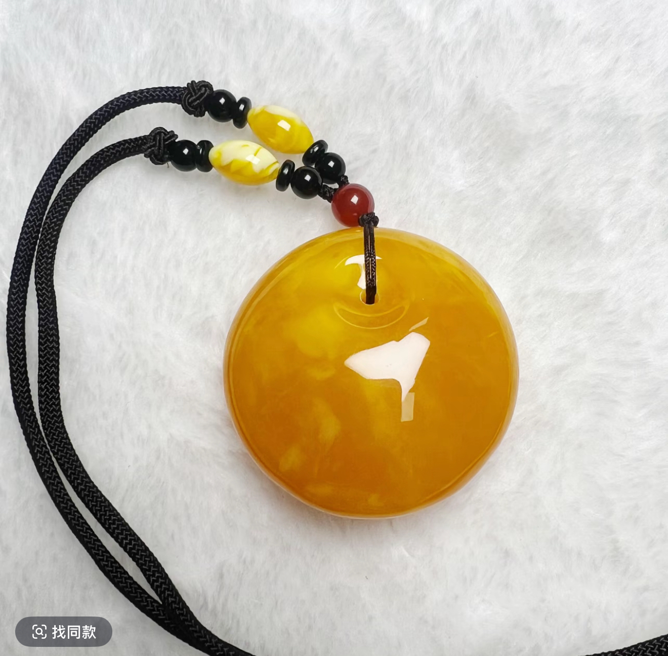 w113 藏族精工雕刻精美素绳款公主扣吊坠毛衣链