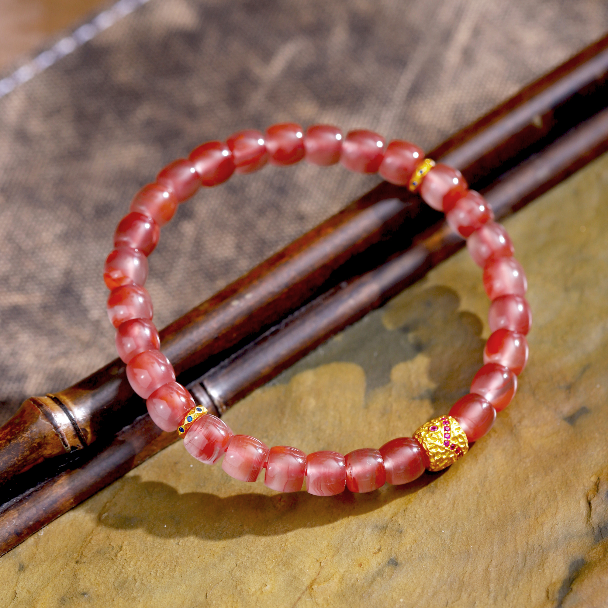 【小桃夭】南红直切手串-多样性发其一