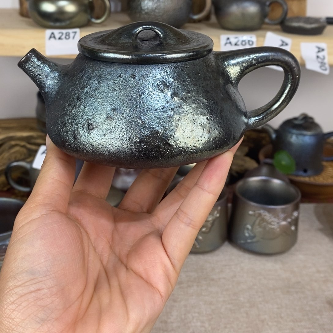 建水紫陶柴烧茶壶