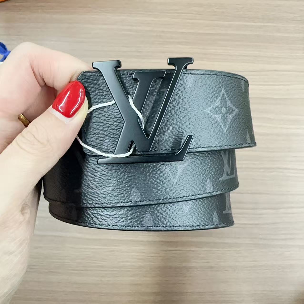 95新 LouisVuitton/路易威登 老花皮带85*34黑色/才