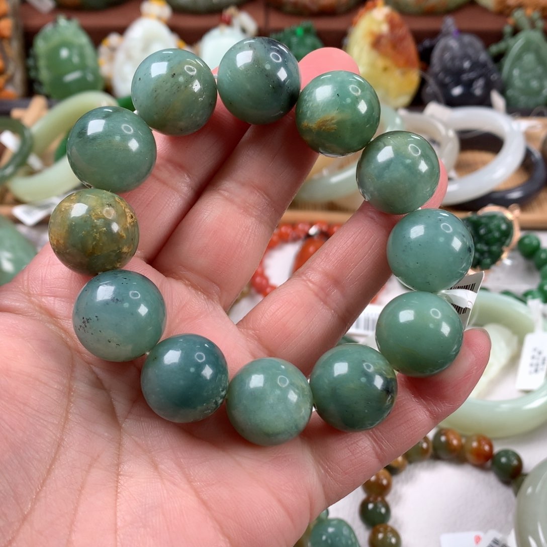 岫玉手链未镶嵌卡18.5