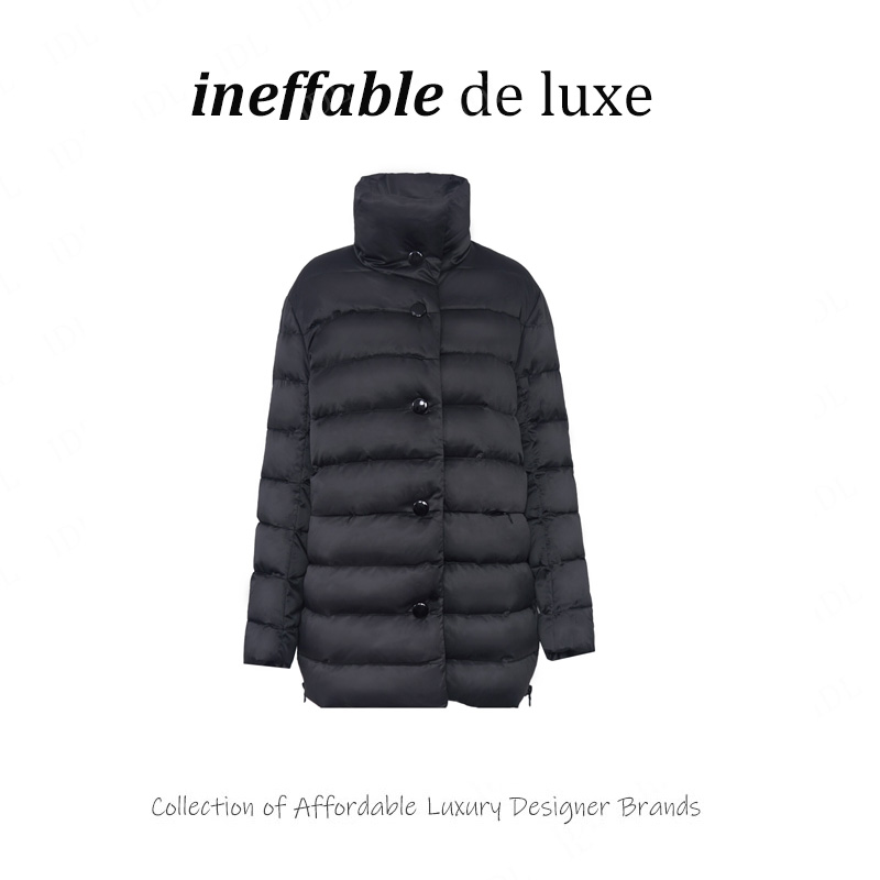 70%白鸭绒 品牌剪标羽绒服时尚休闲轻奢黑色保暖立领设计师