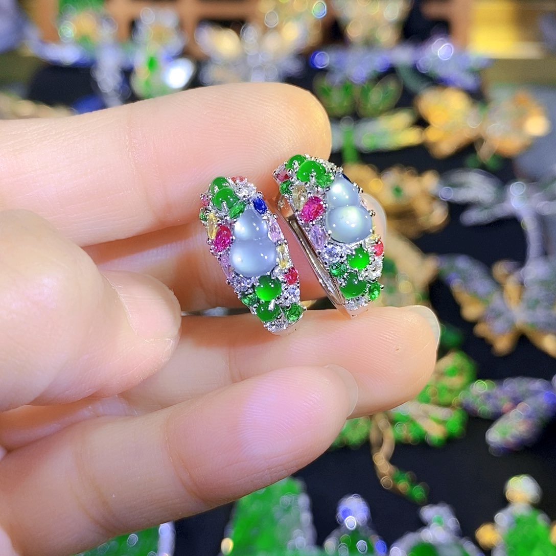 吊坠(不含链)银S925镶嵌翡翠