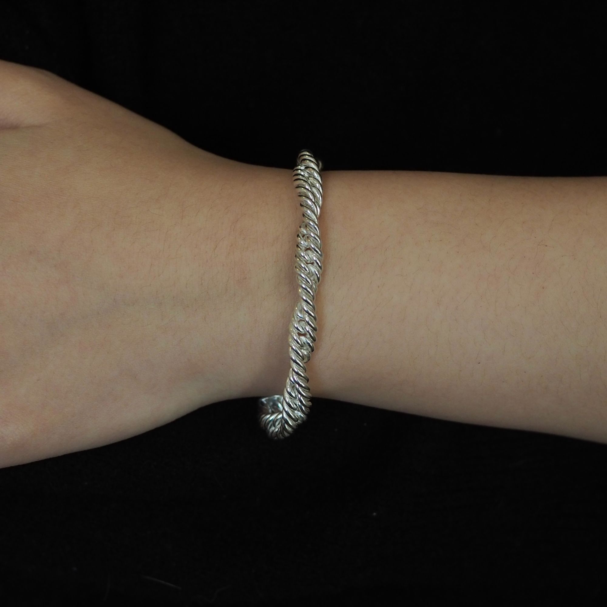 925银手链 超级重工质感麻花编织冷淡风极简风缠绕设计高级感手串