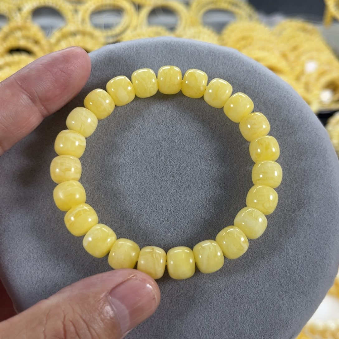 蜜蜡手串未镶嵌大**?纯天然俄料白花虎皮