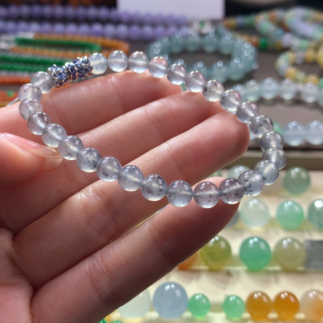 翡翠手链未镶嵌玻璃黑钢卡6