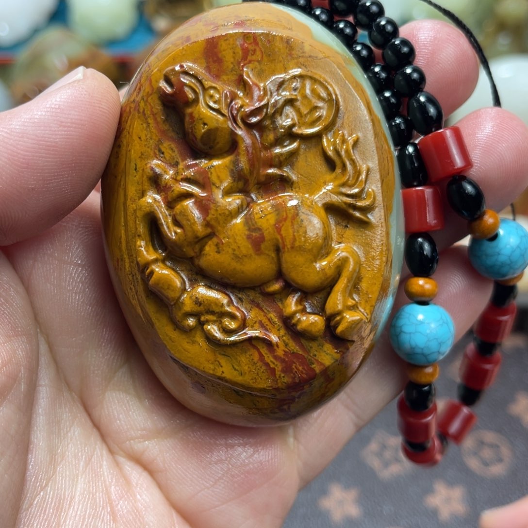 石材石材方解石手把件不退换