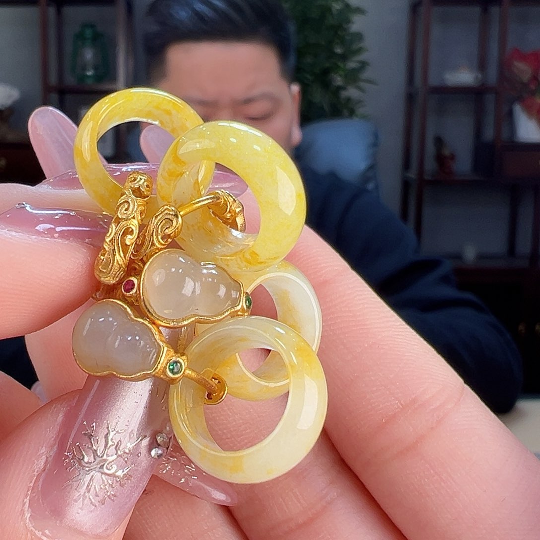 翡翠耳饰银S925镶嵌多样性发挥一副