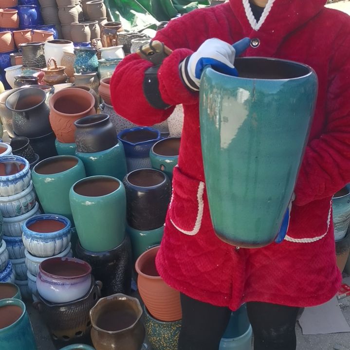 红陶口19高37瑕疵口裂