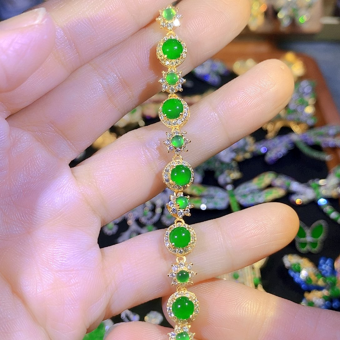 吊坠(不含链)银S925镶嵌翡翠