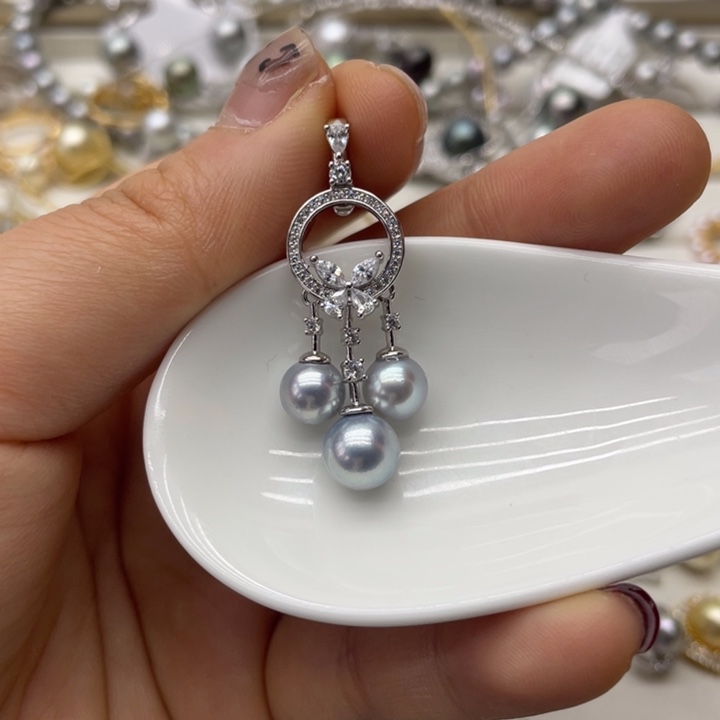 海水珍珠吊坠(不含链)银S925镶嵌