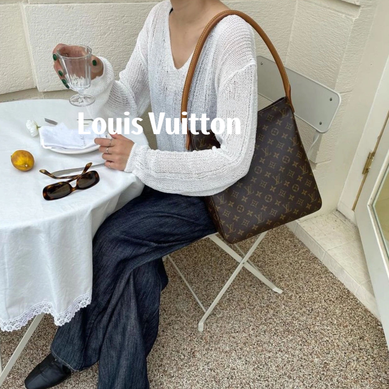 修复品8614210/LouisVuitton/路易威登老花大号looping配皮换新