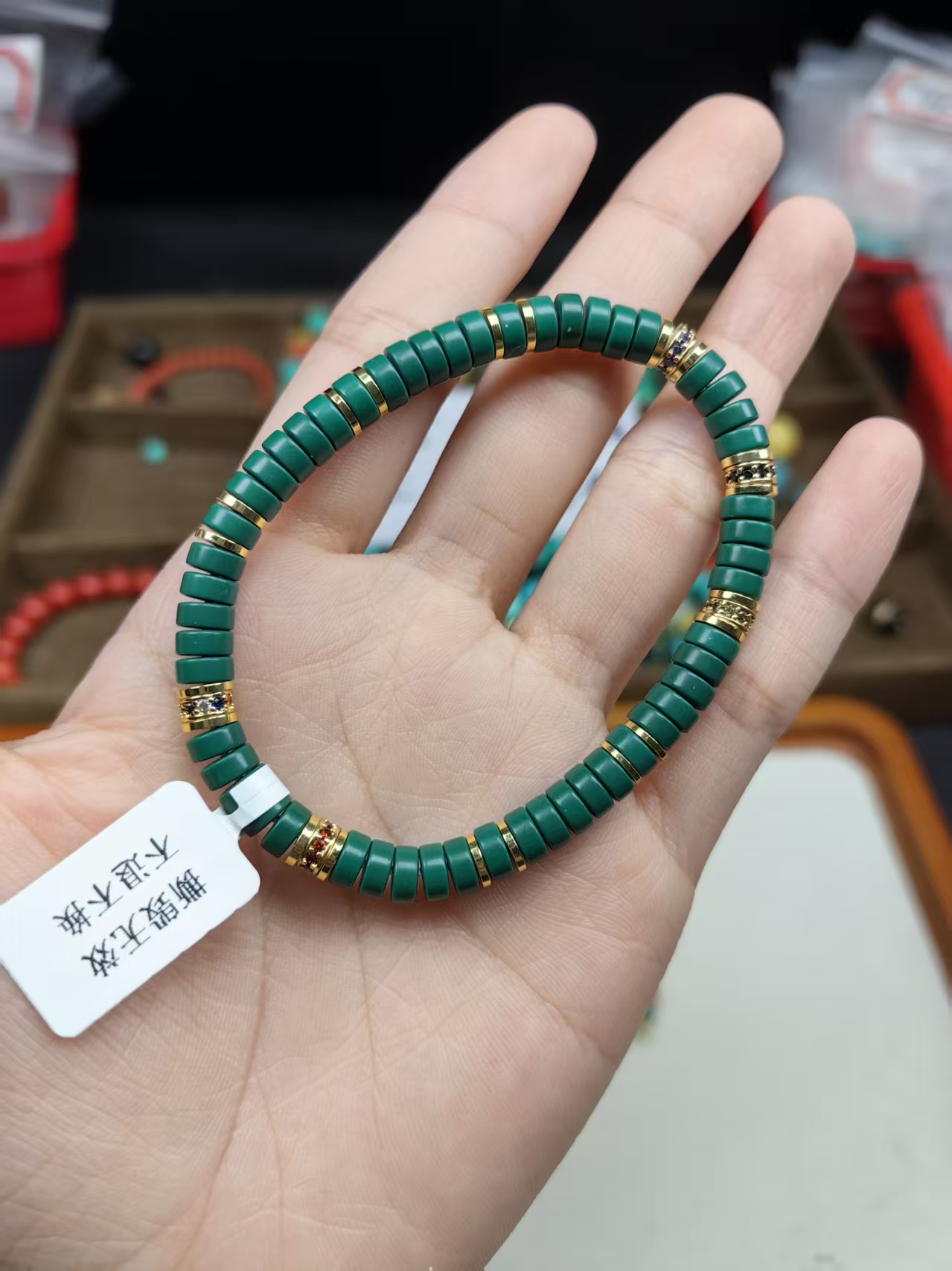 【G3】高瓷药片手串6mm精工手串文玩DIY手串单圈