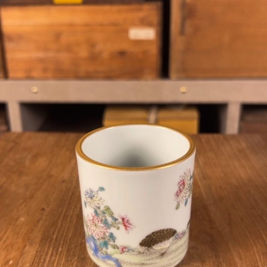 其他陶安居乐业瓷器笔筒