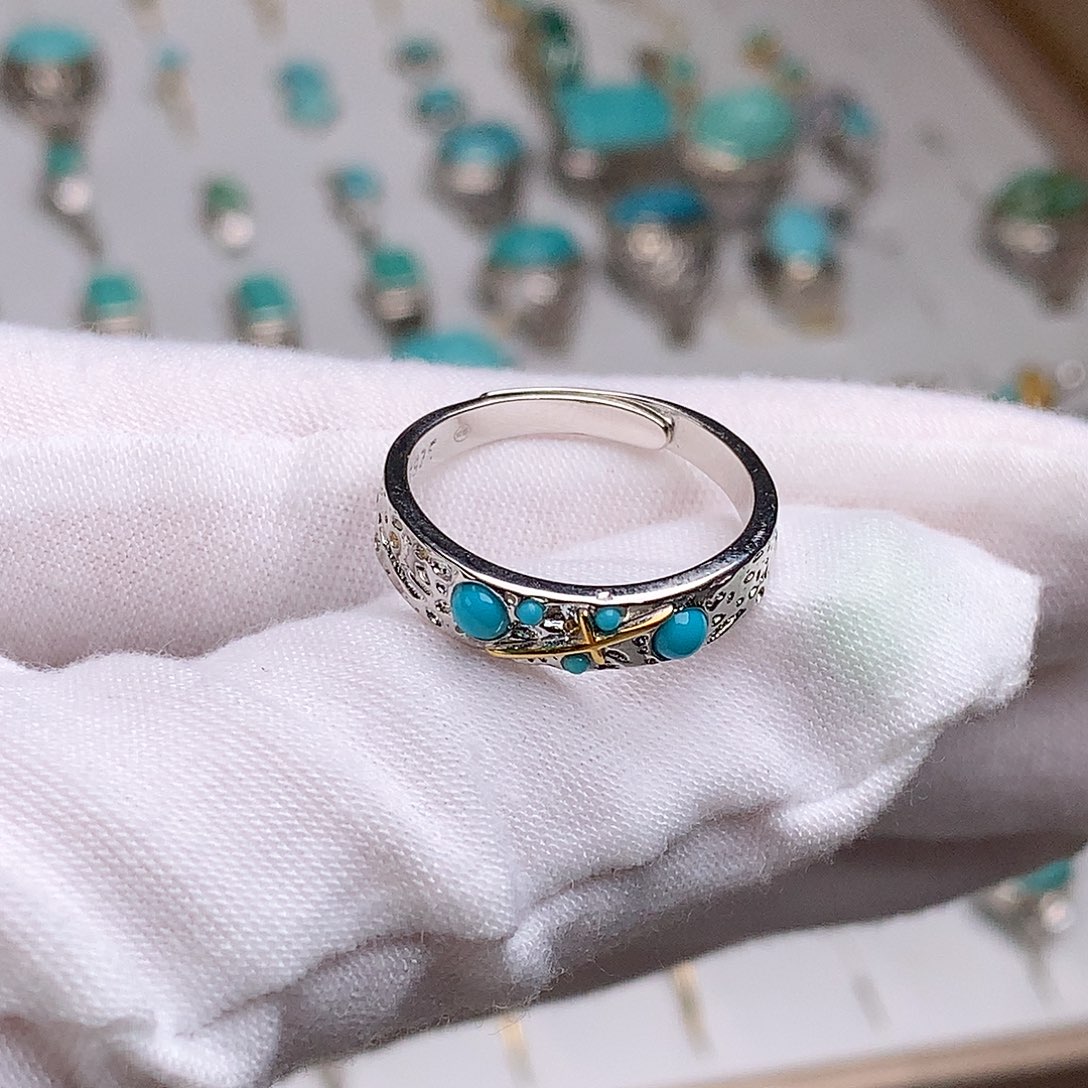 银S925镶嵌绿松石珠宝奇石