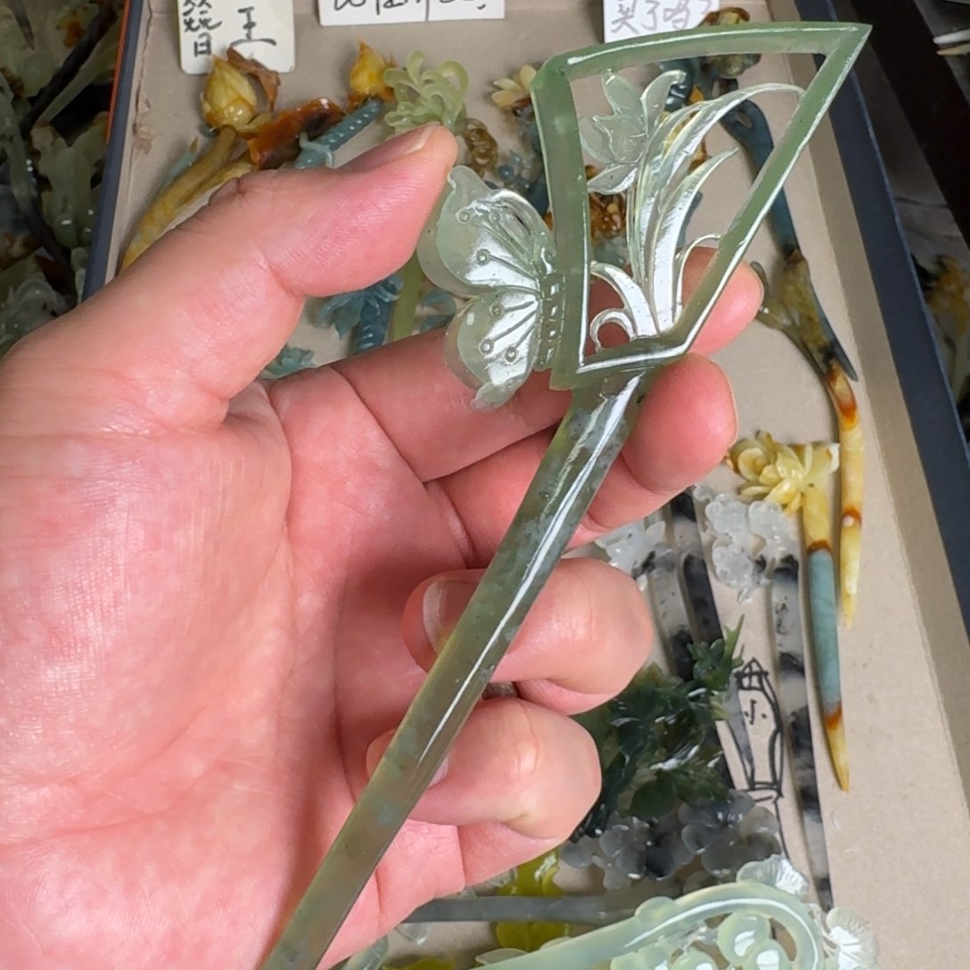 岫玉发饰未镶嵌岫玉发簪就是好看