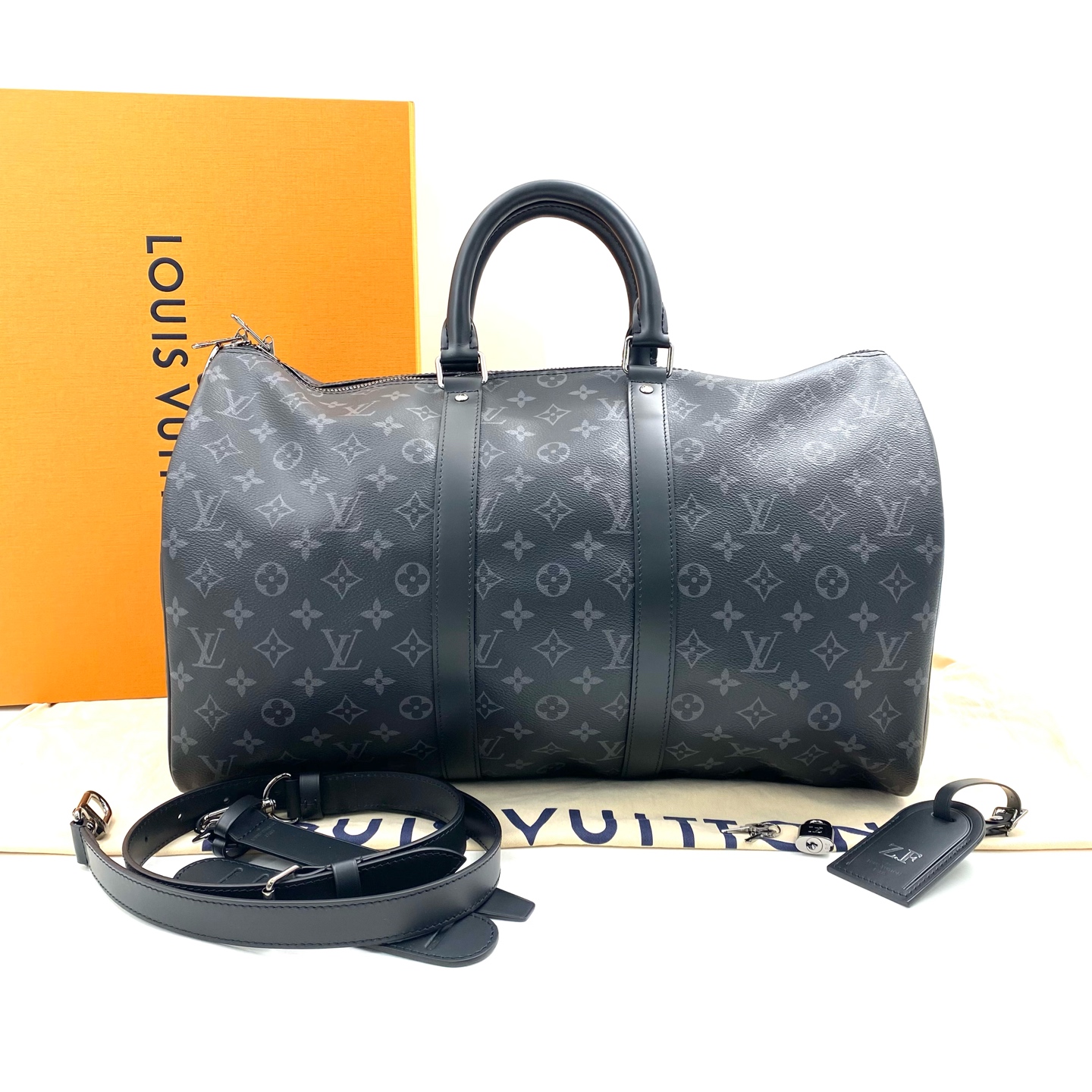 未使用 LouisVuitton/路易威登 黑老花keepall45旅行袋尺寸45/27 