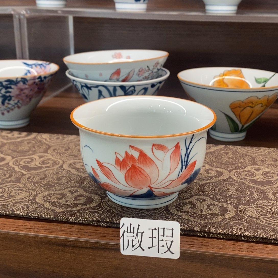 釉下彩老陶泥手工绘制