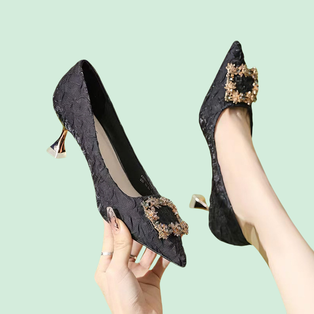 气质高跟鞋5厘米尖头高跟鞋通用细跟高跟鞋时尚小众222