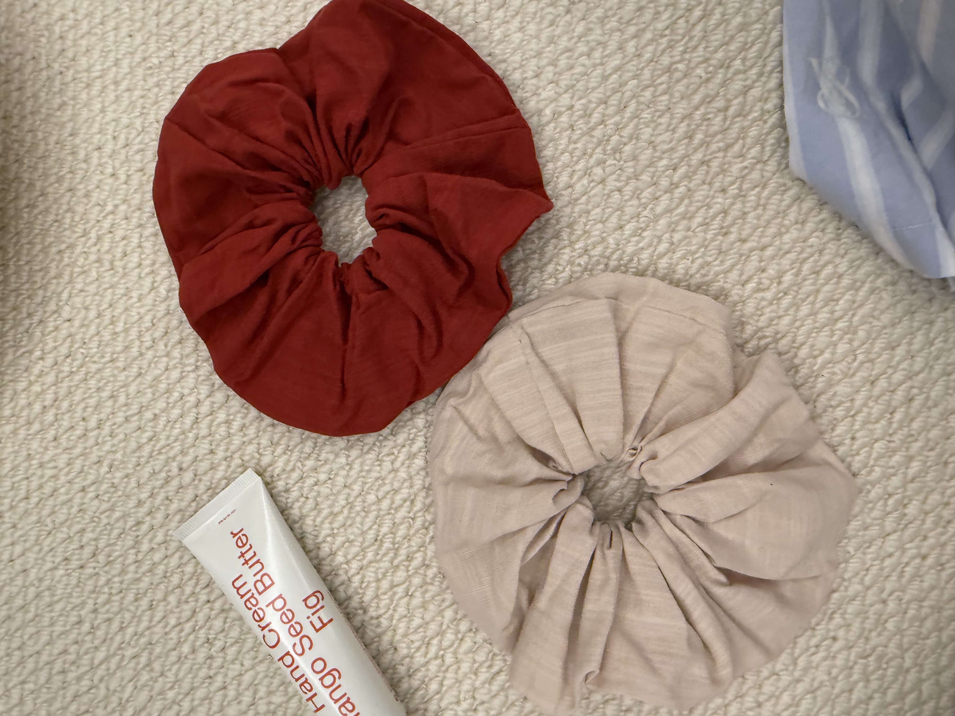 亚麻纯色韩式简约高级感大肠发圈发绳发饰