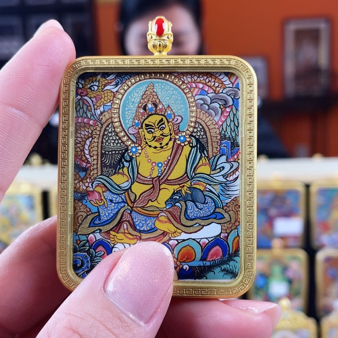 吊坠热贡纯手绘黄cc